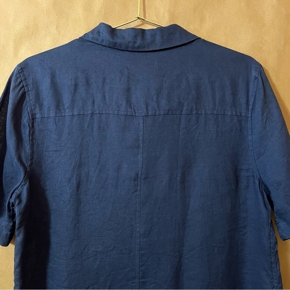 Equipment | Knox Corset Front Linen Shirtdress Popover Mini Dress Blue Size M - Picture 10 of 13